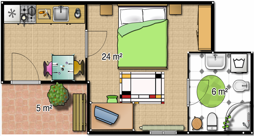 Bed & breakfast la pineta orbetello Monolocale 35 mq
